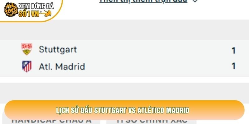 Lịch sử đấu Stuttgart vs Atlético Madrid